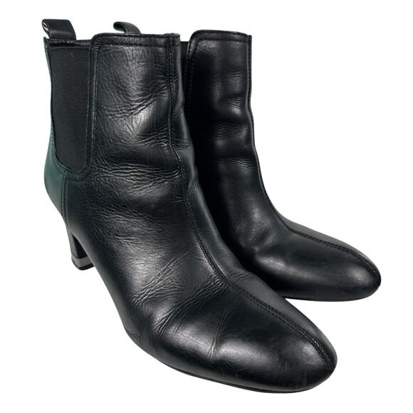 Tory Burch Leather April Ankle Chelsea Heeled Boots Bootie Womens Size 10 M - Picture 1 of 16